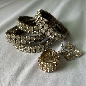 Crystal Jewlery Bundle | 4 Bracelets, Ring, Earrings | See Pictures